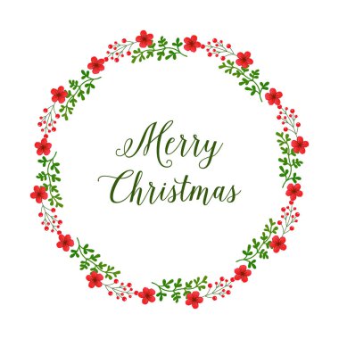 Kırmızı çelenk çerçeve Şekil dairesel, kart neşeli noel desen duvar kağıdı için. Vektör