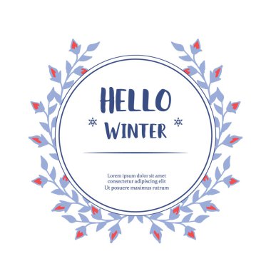 Mavi yaprak çiçek çerçeve çizim ivedilik davetiye kartı romantik için idealdir. Vektör