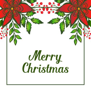 Neşeli noel tebrik metni için güzel vintage kırmızı çelenk çerçeve, Vektör