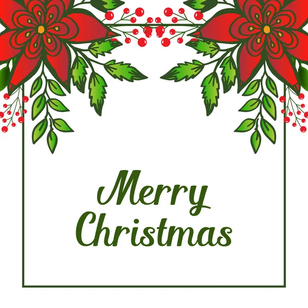 Neşeli noel tebrik metni için güzel vintage kırmızı çelenk çerçeve, Vektör