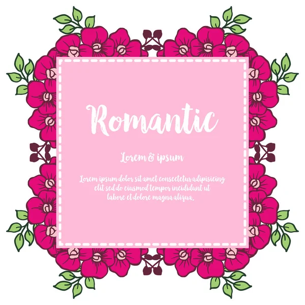Convite e cartão de saudação para casamento romântico, com moldura de flor roxo abstrato. Vetor — Vetor de Stock