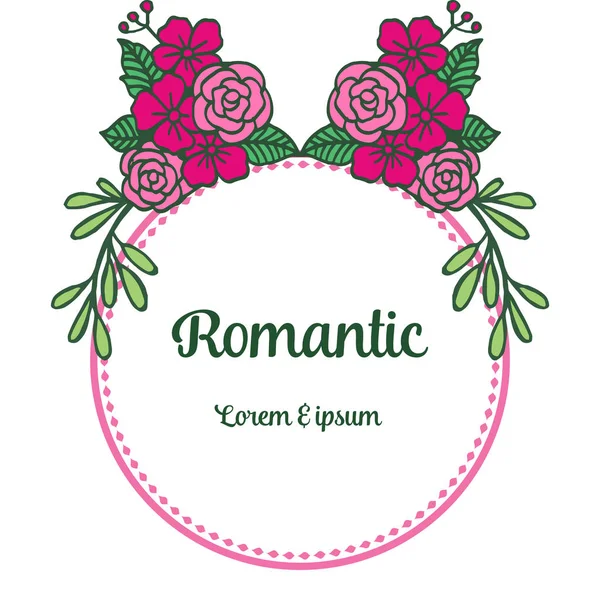 Decorativo de cartão de saudação ou convite romântico com moldura de flor colorida design. Vetor — Vetor de Stock