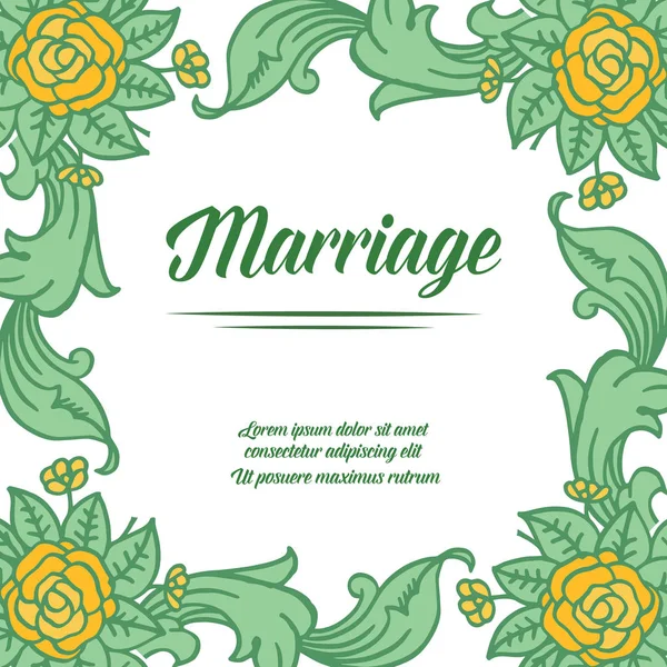 各种形状图案的框架与特色绿叶花，为婚姻卡。向量 — 图库矢量图片