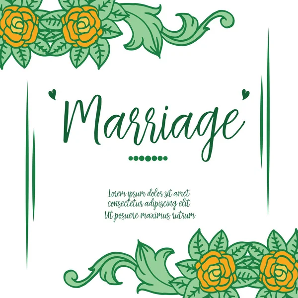 抽象婚姻的卡片，绿叶花框的图案艺术。向量 — 图库矢量图片