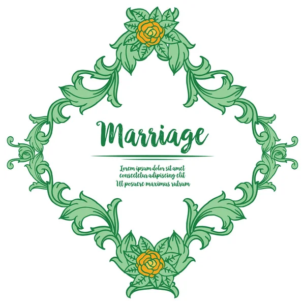 Artwork of leaf flower frame for ornate of various card marriage. Vector