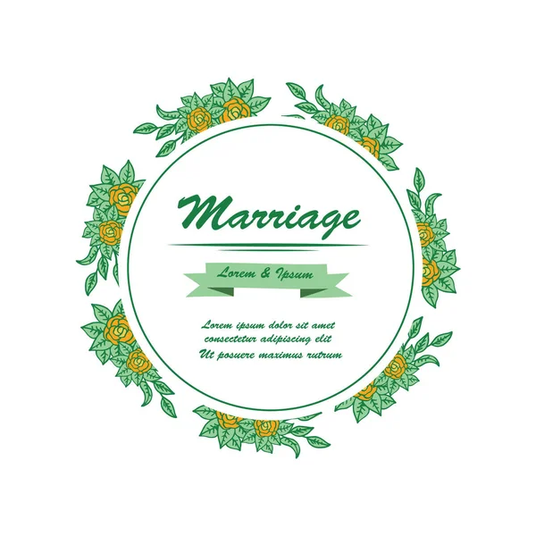 Artwork of leaf flower frame for ornate of various card marriage. Vector