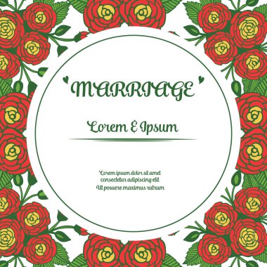 Evlilik Vintage tarzı kart, gül çiçek çerçeve kalabalık ile. Vektör