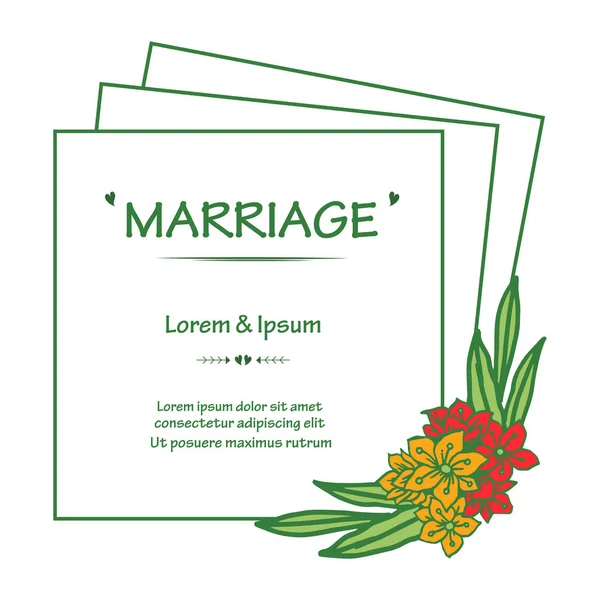 Piękna karta małżeństwa romantyczny, z rocznika kolorowe tło kwiatowe ramki. Wektor — Wektor stockowy