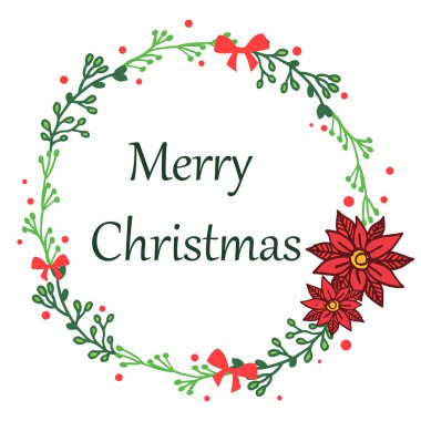 Renkli çiçek çerçeve süsü ile, Noel ler için yazı yazısı. Vektör