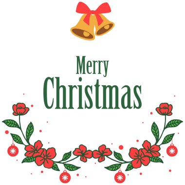 Kırmızı çelenk çerçeve dekoratif sınır, kart neşeli noel şablonu için. Vektör