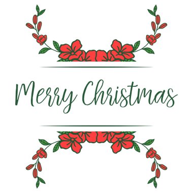 Kırmızı çelenk çerçeve dekoratif sınır, kart neşeli noel şablonu için. Vektör