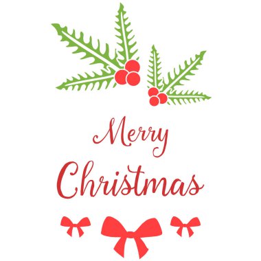 Duvar kağıdı benzersiz yaprak çiçek çerçeve ile, neşeli noel yazı tebrik kartı. Vektör