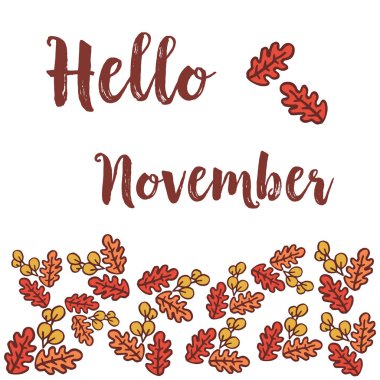 Doku güzelliği çerçeve bırakır, tebrik kartı merhaba kasım için. Vektör