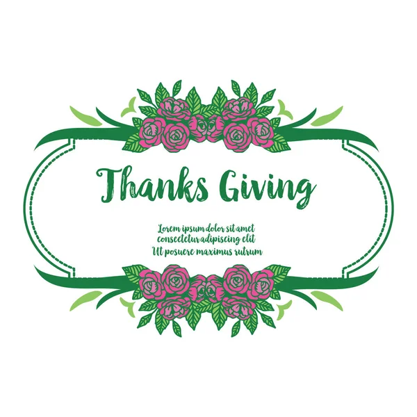Schriftzug Einladungskarte des Dankes, mit Mustertapete aus lila Blumenrahmen. Vektor — Stockvektor