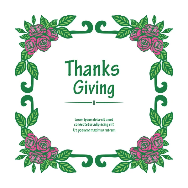 Decor voor uitnodigingskaart Thanksgiving, met textuur schoonheid van paarse bloemen frame. Vector — Stockvector