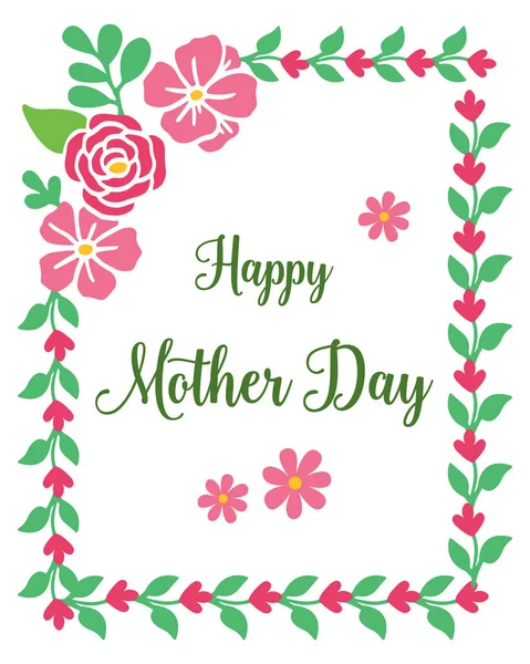 Affiche ou bannière pour la fête des mères, avec la caractéristique ornée de cadre de fleur rose. Vecteur — Image vectorielle