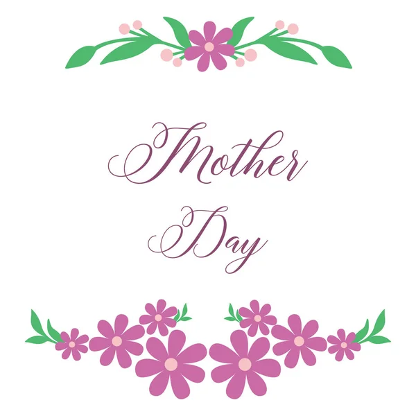 Ημέρα της μητέρας κάρτα, με την τέχνη του πανέμορφων μωβ Floral πλαίσιο. Διάνυσμα — Διανυσματικό Αρχείο