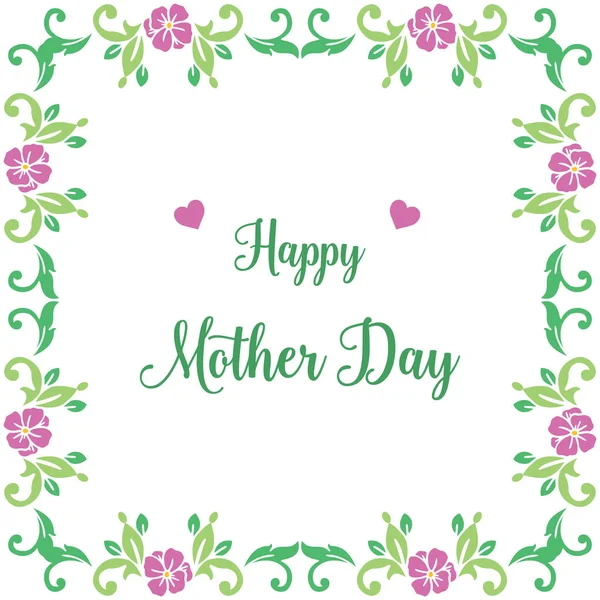Carte mère dessinée à la main, avec motif de décoration de cadre floral coloré. Vecteur — Image vectorielle