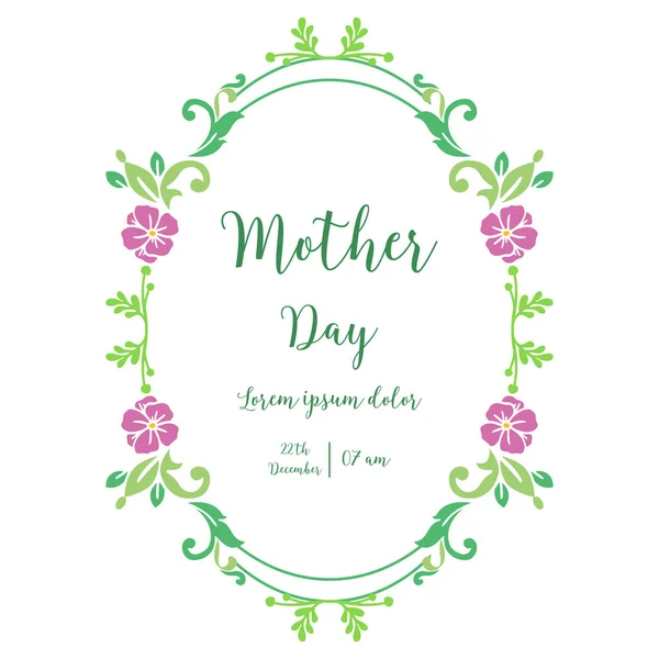 Cartão de conceito do dia da mãe, com moldura de flor colorida brilhante. Vetor — Vetor de Stock