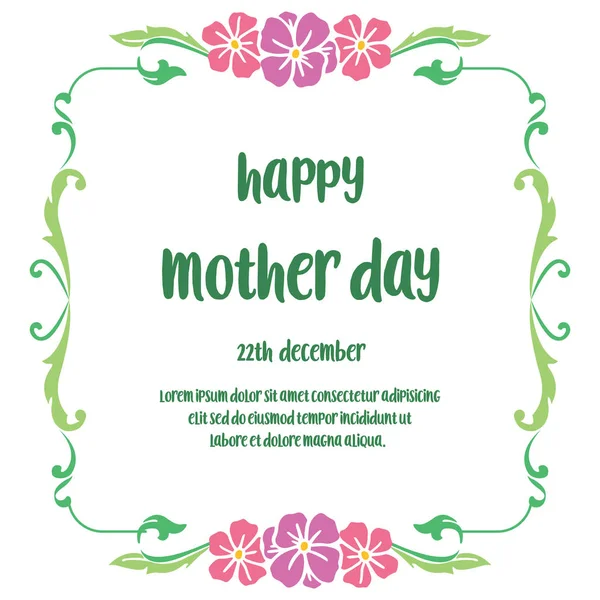 Concept card of mother day, with bright colorful flower frame. Vector — Stock Vector