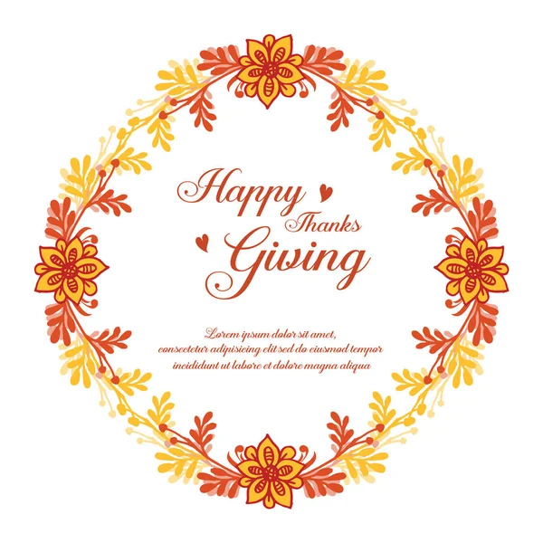 Design Thanksgiving, med realistiska höstlöv blomma ram. Vektor — Stock vektor