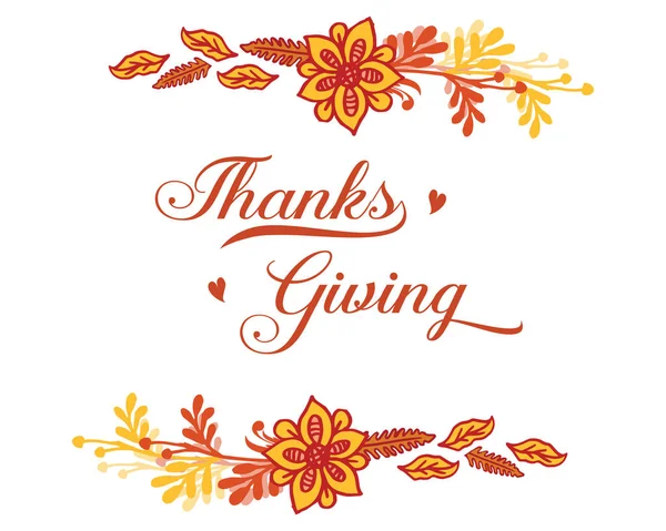 Banner thanksgiving, with autumn leaves frame on white background. Vector — Stock Vector