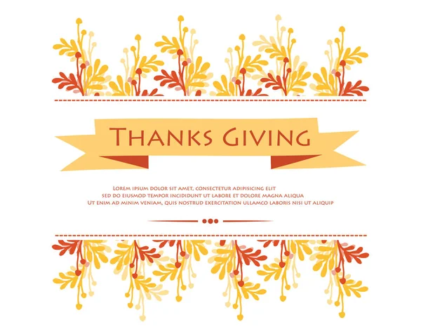Концептуальная открытка Дня благодарения, на фоне осенних листьев. Вектор — стоковый вектор