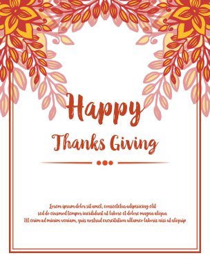 Basit sonbahar yaprak çiçek çerçeve, şükran modern kart için. Vektör