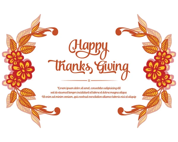 Inbjudningskort av Thanksgiving, med skönhet konst av höstlöv ram. Vektor — Stock vektor