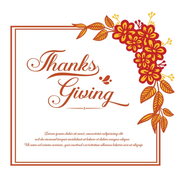 Design for banner of thanksgiving with perfect autumn leaf floral frame. Vector — Stock Vector