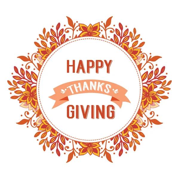 Metin şükran, doğa sonbahar yaprakları çerçeve ile. Vektör