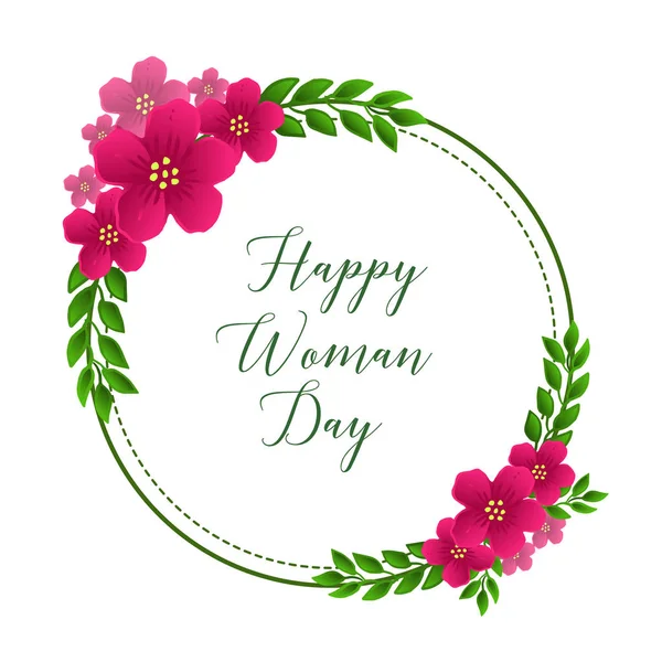 Ontwerp patroon van roze bloem frame, voor sjabloon viering van gelukkige vrouw dag. Vector — Stockvector