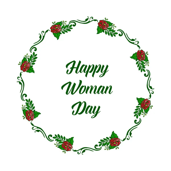 Forme cercle de rose cadre de fleur pour carte d'invitation heureux jour de la femme. Vecteur — Image vectorielle