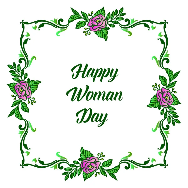 Κάρτα για ευτυχισμένη ημέρα γυναίκα, με έργα τέχνης από χαριτωμένο μωβ λουλούδι πλαίσιο. Διάνυσμα — Διανυσματικό Αρχείο