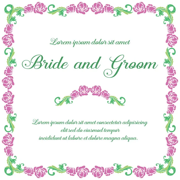 Beautiful vintage purple rose flower frame, for design invitation card bride and groom. Vector — ストックベクタ