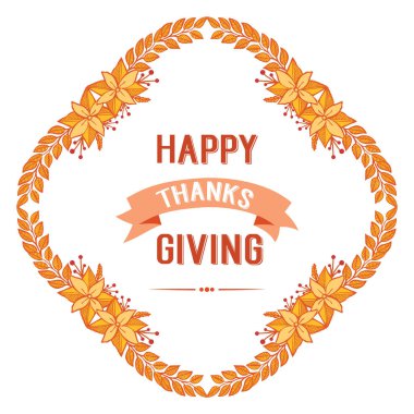 Şablon şükran günü, sonbahar çiçek çerçevesi desenli. Vektör