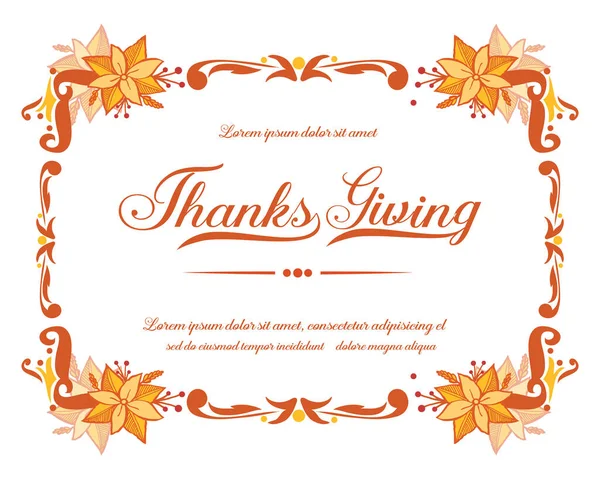 Space for text, thanksgiving, with artwork wallpaper of autumn flower frame. Vector — Stock Vector