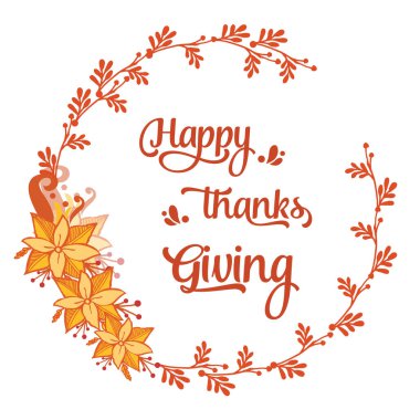 Şablon şükran günü tasarımı, zarif sonbahar yapraklı çiçek desenli. Vektör