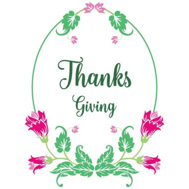 Kart şükran günü için pembe çelenk deseni. Vektör