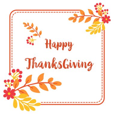 Sonbahar yaprakları çerçeveli şükran günü mektubu. Vektör