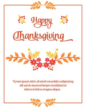 Şükran Günü şablonu için soyut sonbahar yaprakları çerçevesi. Vektör