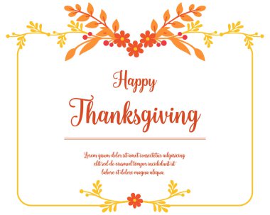 Sonbahar yapraklarından yapılmış duvar kâğıdı çerçeveli tasarım kartı şükran günü. Vektör