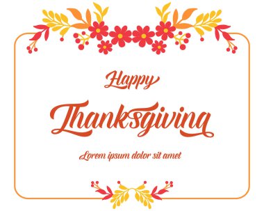 Sonbahar yapraklarından yapılmış duvar kâğıdı çerçeveli tasarım kartı şükran günü. Vektör