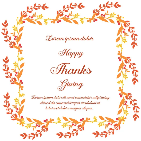 Template for banner thanksgiving, with pattern decoration of autumn leaves frame. Vector — Stock Vector
