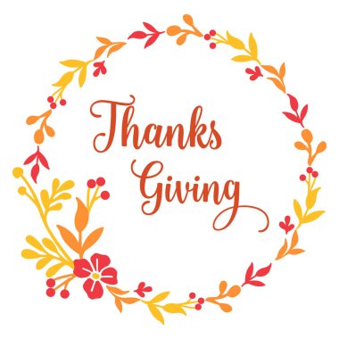 Soyut sonbahar yaprakları çerçeveli bayrak şükran günü. Vektör