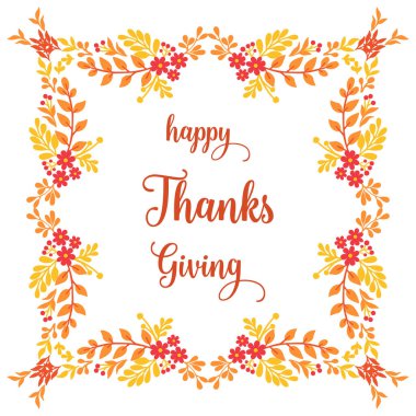 Kart şükran günü dokusu, eski sonbahar yapraklı çiçek çerçeveli. Vektör