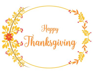 Sonbahar yaprağı desenli şükran günü için tebrik kartı ya da poster. Vektör