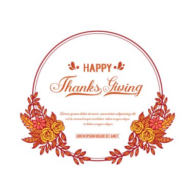 Sonbahar yapraklı çiçek desenli şükran günü pankartı. Vektör