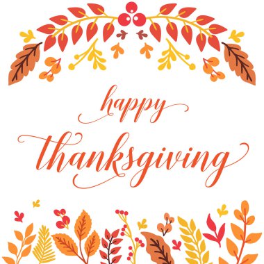 Tasarım bayrağı, sonbahar yaprakları çerçeveli şükran günü. Vektör