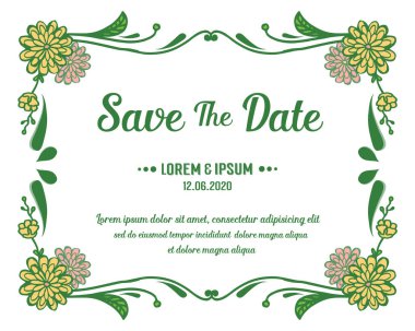 Renkli desenli çiçek deseniyle, tarihi kaydet. Vektör